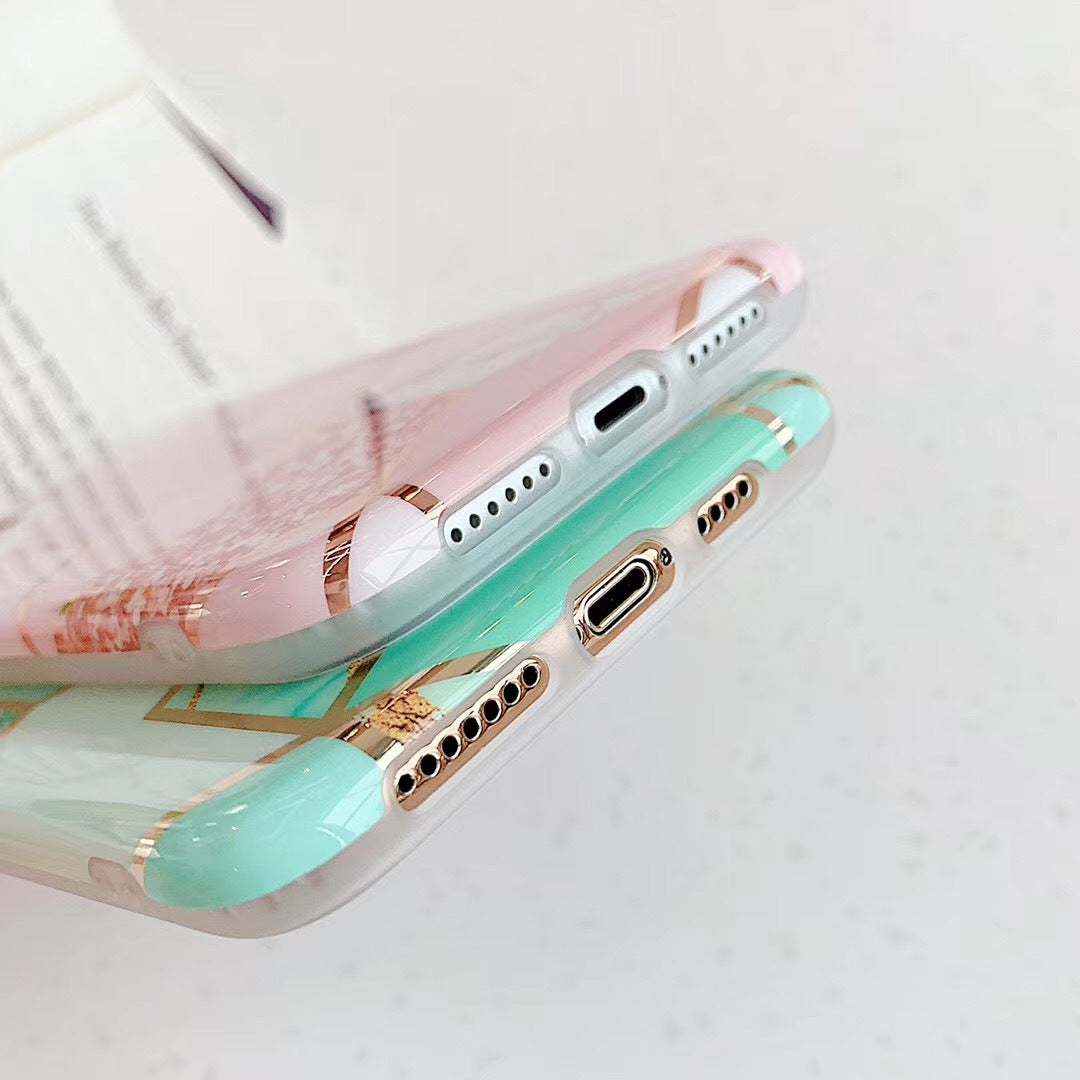 Plating Marble Case For iphone XS XR X 7 8 6 S 6S Plus Back Cover IMD Silicone Phone Coque For iPhone 11 Pro Max Shell