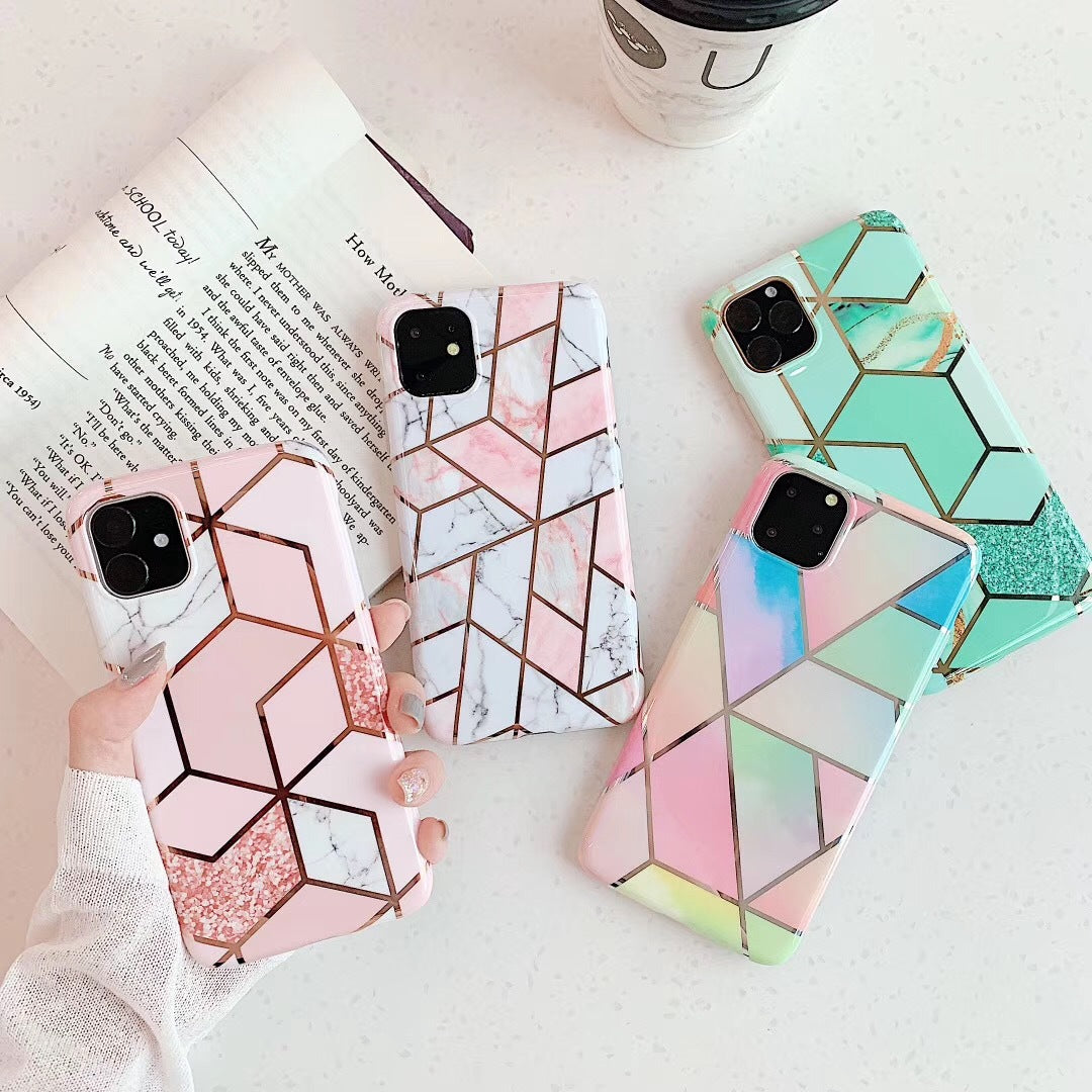 Plating Marble Case For iphone XS XR X 7 8 6 S 6S Plus Back Cover IMD Silicone Phone Coque For iPhone 11 Pro Max Shell