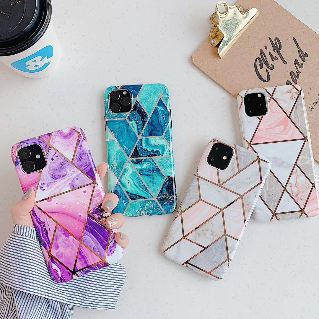 Plating Marble Case For iphone XS XR X 7 8 6 S 6S Plus Back Cover IMD Silicone Phone Coque For iPhone 11 Pro Max Shell