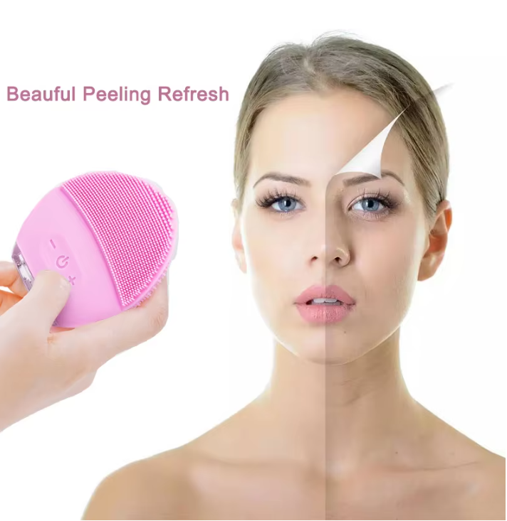 new electric silica gel washing instrument ultrasonic cleaning wash brush beauty facial massage instrument