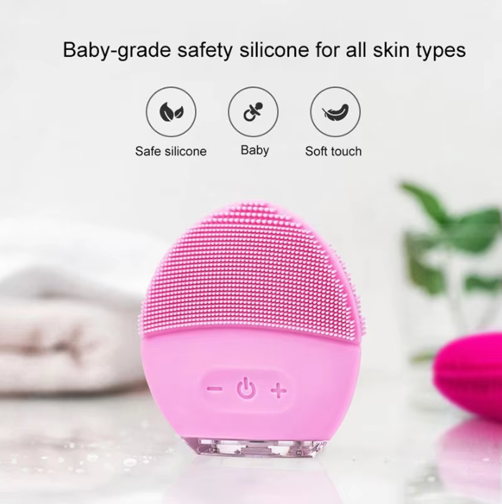 new electric silica gel washing instrument ultrasonic cleaning wash brush beauty facial massage instrument
