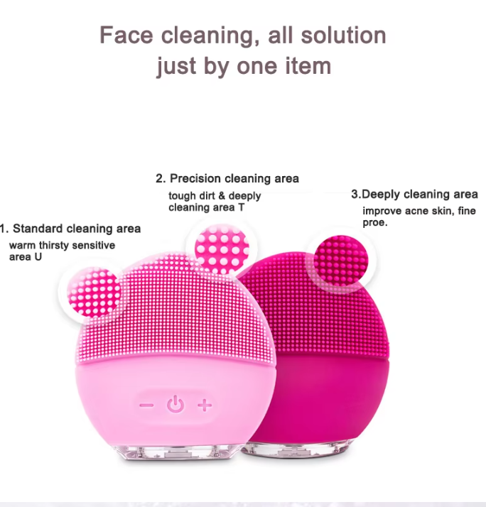 new electric silica gel washing instrument ultrasonic cleaning wash brush beauty facial massage instrument