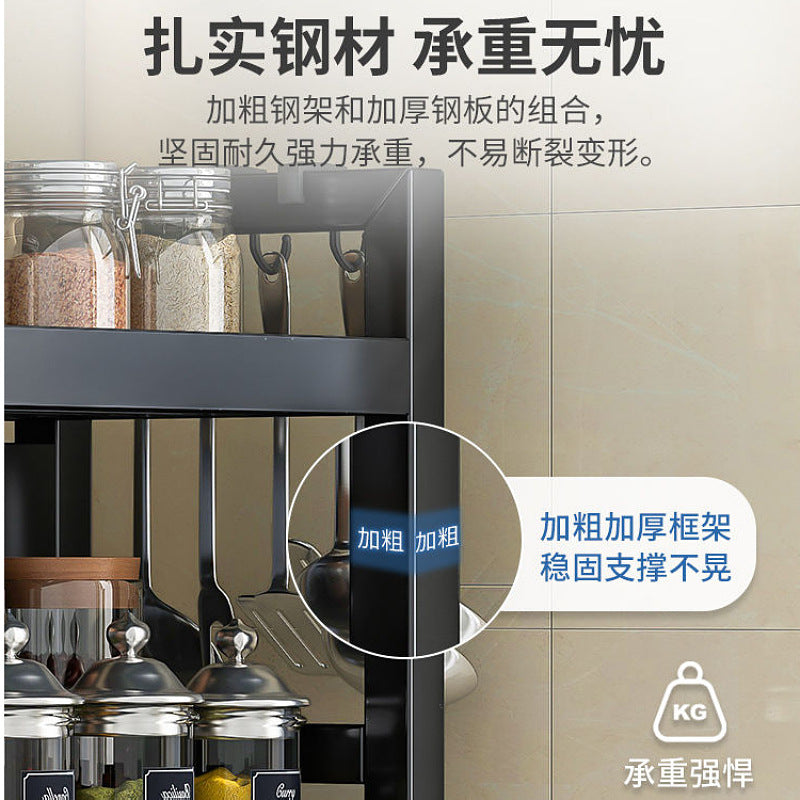 Cross-border kitchen rack stainless steel kitchen seasoning rack punch-free desktop kitchen supplies manufacturers wholesale