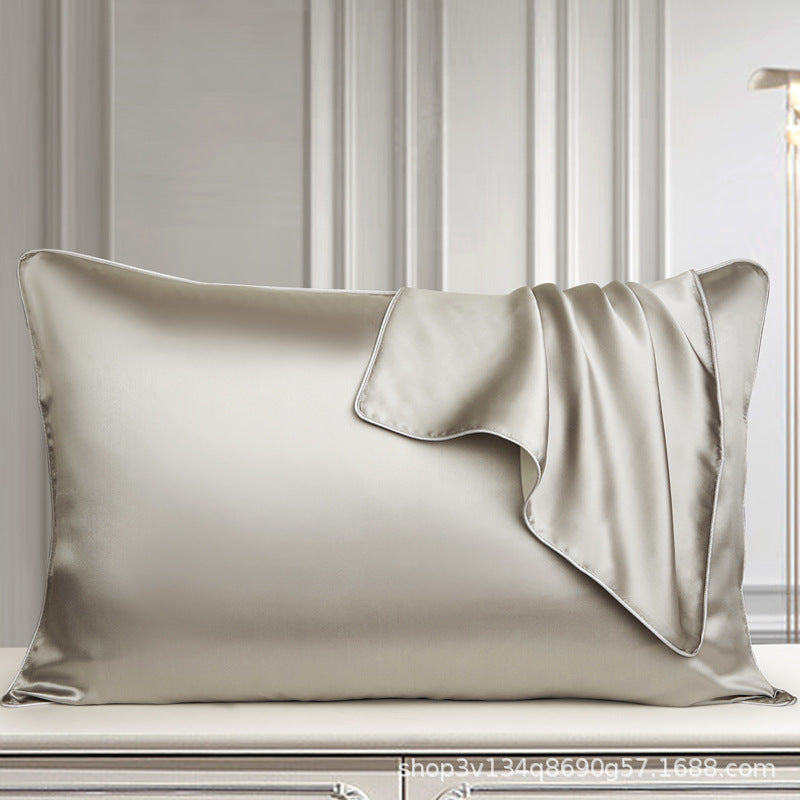AB version 25 momme pure silk pillowcase mulberry silk pillowcase beauty silk solid color piping single pair (MOQ: 2pcs)