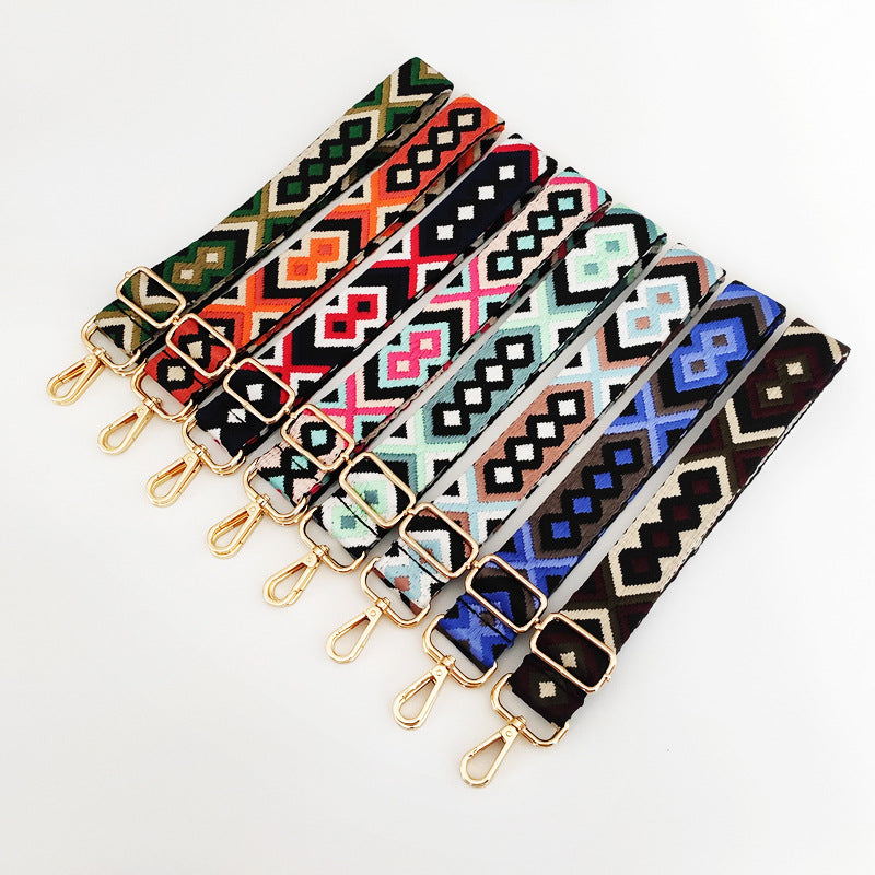 New color diamond jacquard wide shoulder strap 3.8cm single shoulder crossbody replacement long strap women's bag accessories strap