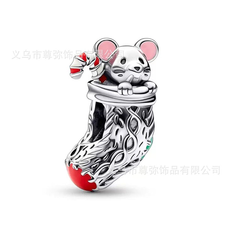 New Panjia Cartoon Series DIY Charm Bead Accessories Red Butterfly Festival Cute Kittens and Puppies Wholesale