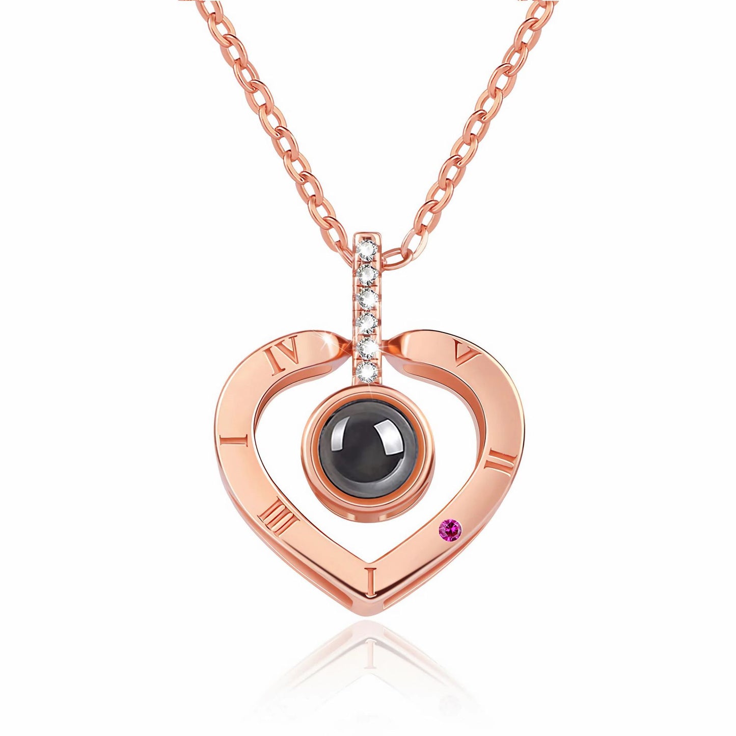 Cross-border Ozon hot-selling 100 kinds of I love you language necklace fashionable and non-fading high-end love heart-shaped pendant