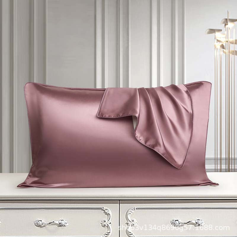 AB version 25 momme pure silk pillowcase mulberry silk pillowcase beauty silk solid color piping single pair (MOQ: 2pcs)