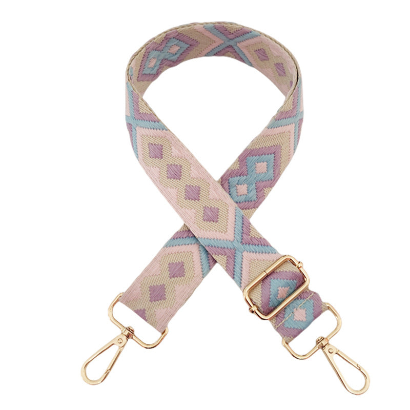 New color diamond jacquard wide shoulder strap 3.8cm single shoulder crossbody replacement long strap women's bag accessories strap