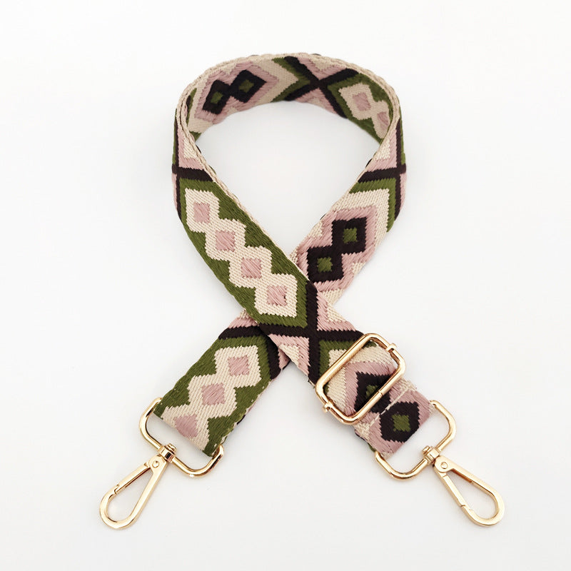 New color diamond jacquard wide shoulder strap 3.8cm single shoulder crossbody replacement long strap women's bag accessories strap