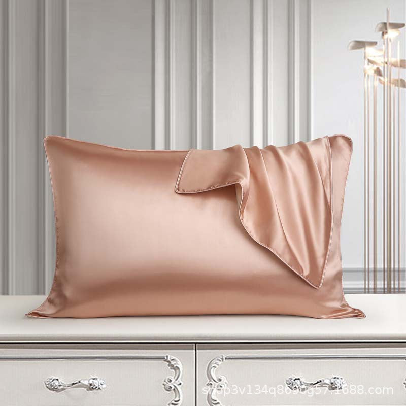 AB version 25 momme pure silk pillowcase mulberry silk pillowcase beauty silk solid color piping single pair (MOQ: 2pcs)