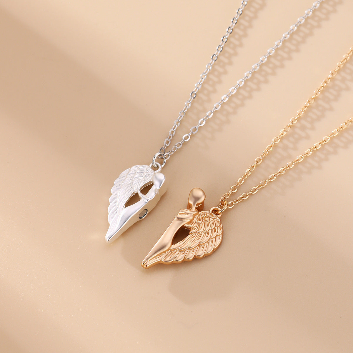 Couple Magnet Angel Wings Hug Love Pendant Devil Wings Magnet Valentine's Day Gift Necklace Clavicle Chain