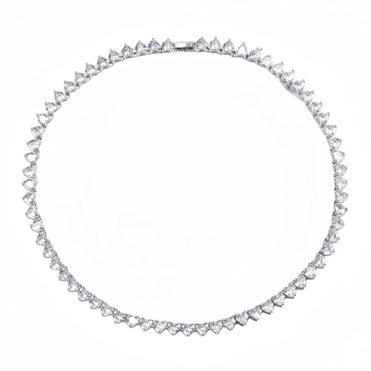 European and American ins style love zircon tennis chain hip-hop alloy diamond fashion one row bracelet necklace factory price wholesale