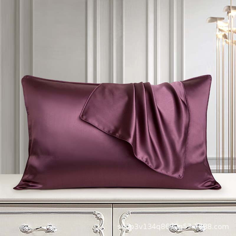 AB version 25 momme pure silk pillowcase mulberry silk pillowcase beauty silk solid color piping single pair (MOQ: 2pcs)