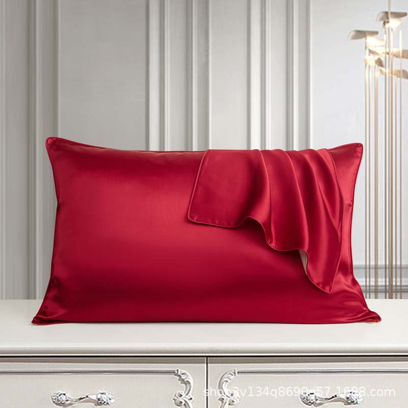 AB version 25 momme pure silk pillowcase mulberry silk pillowcase beauty silk solid color piping single pair (MOQ: 2pcs)