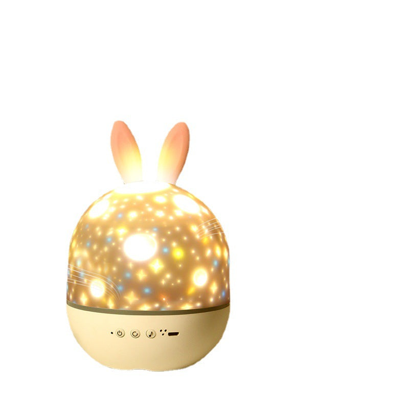 Romantic cute rabbit starry sky lamp projector night light children's bedroom sleep colorful LED atmosphere lamp