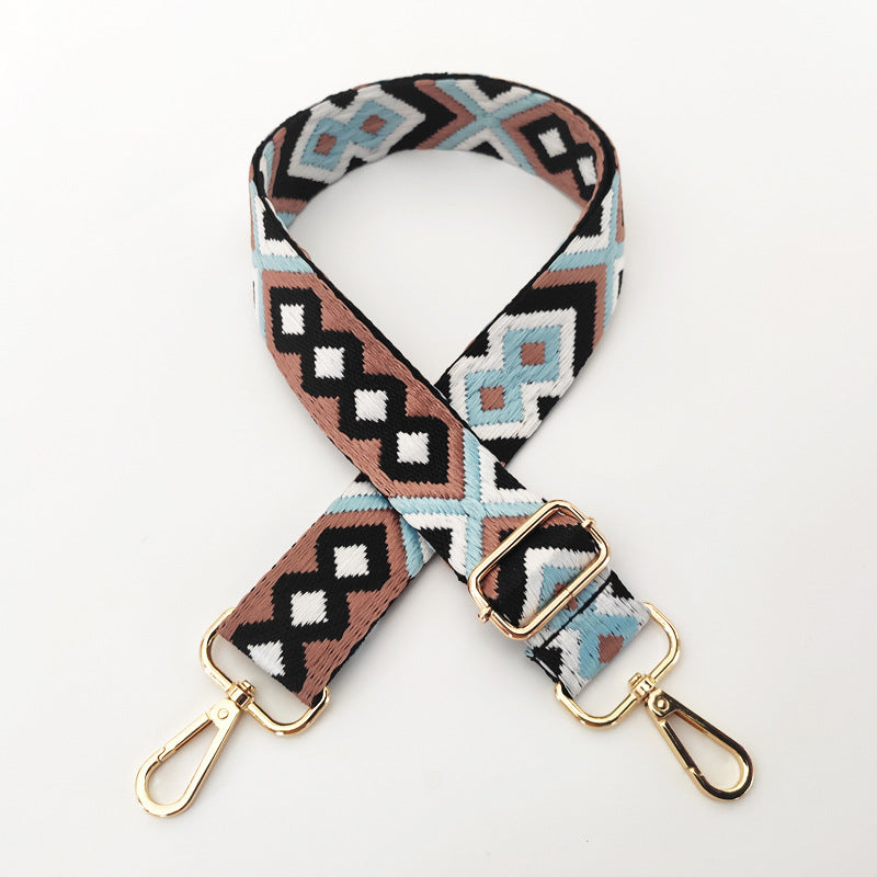 New color diamond jacquard wide shoulder strap 3.8cm single shoulder crossbody replacement long strap women's bag accessories strap