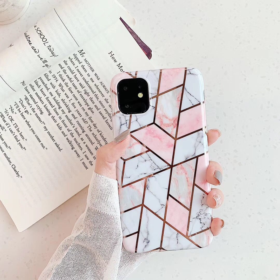 Plating Marble Case For iphone XS XR X 7 8 6 S 6S Plus Back Cover IMD Silicone Phone Coque For iPhone 11 Pro Max Shell