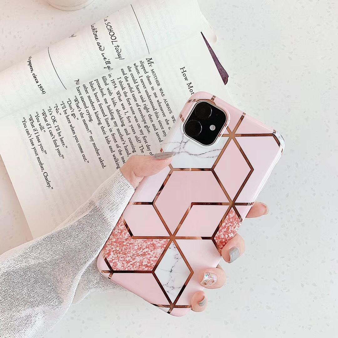 Plating Marble Case For iphone XS XR X 7 8 6 S 6S Plus Back Cover IMD Silicone Phone Coque For iPhone 11 Pro Max Shell