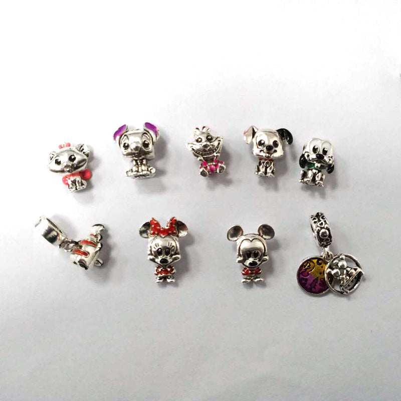 New Panjia Cartoon Series DIY Charm Bead Accessories Red Butterfly Festival Cute Kittens and Puppies Wholesale