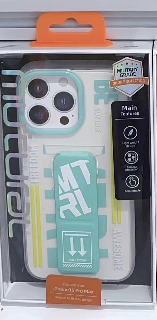 Mutural for Apple 15Promax mobile phone case iPhone 15Pro wristband stand 15 cool and stylish