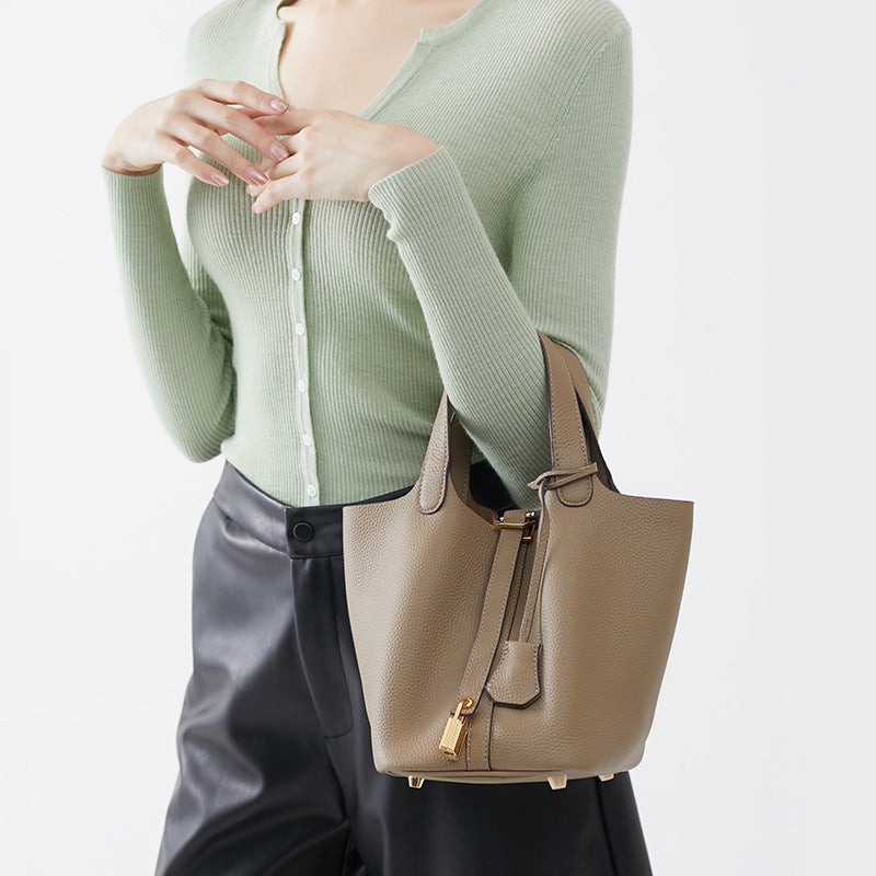 Spring new niche high-end bags 2025 new bags women's bucket bags handbags vegetable basket trend