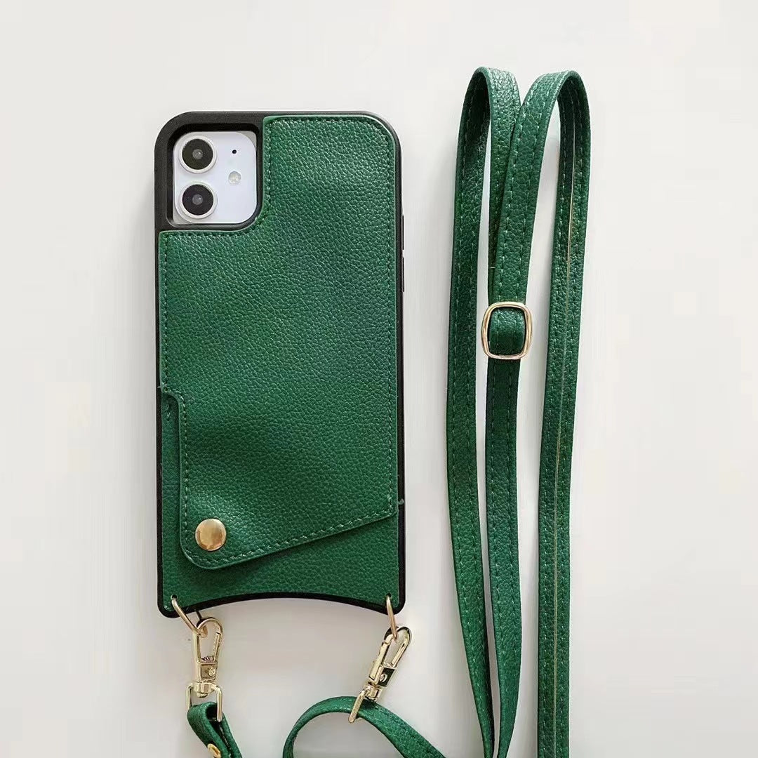 iphone wallet case snake pattern with crossbody chain