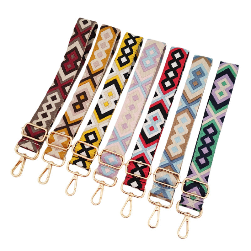 New color diamond jacquard wide shoulder strap 3.8cm single shoulder crossbody replacement long strap women's bag accessories strap